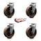 Service Caster 6'' High Temp Glass Filled Nylon Wheel Swivel Caster Set with Roller Bearings, 4PK SCC-20S620-GFNRHT-4 - alternate 4